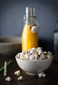 Popcorn and orange juice