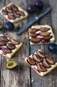 Sliced plum tart