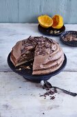 Gluten-free marble cake with cardamom and chocolate mousse