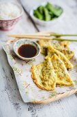 Egg dumplings with soy sauce (China)