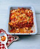 Gratinated tagliatelle with vegetables