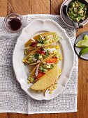 Chicken tacos with spicy avocado salsa