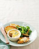 Mackerel pâté with grilled bread and a herb salad