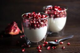 Greek yoghurt with pomegranate seeds
