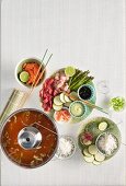 Japanisches Fleisch- und Fischfondue