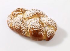Bread plait with sugar crystals