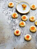 Husarenkrapferl (shortbread jam biscuits) made with marmalade