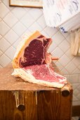 Beef steak in a butcher's