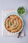 Kale, dried tomato and goat's cheese pie