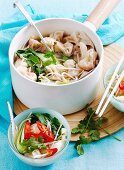 Vegetable and dumpling soup