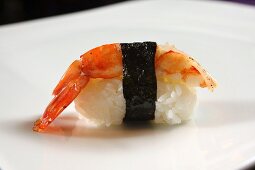 An ebi sushi: nigiri sushi with prawns