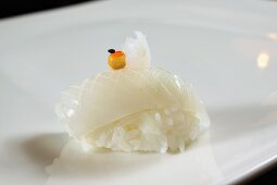 An ika sushi: nigiri sushi with squid