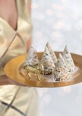 Puffed rice & cherry cones for a Christmas party