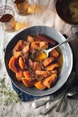 Quince in saffron syrup