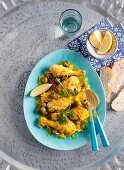 Chicken tagine with lemon, honey and olives