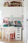 View into open-plan living space in modern building