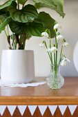 Posy of March snowdrops Snowdrops in small crystal vase