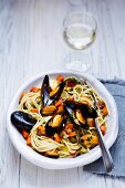 Spaghetti with mussel