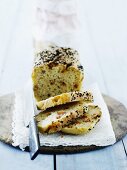 Homemade bread with dried tomatoes and sesame seeds