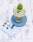 Melon shake with spinach and blueberries