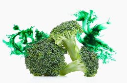 Broccoli stems with a green colour effect