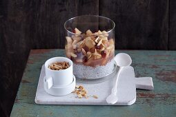 Chia seed pudding with a cranberry and apple compote