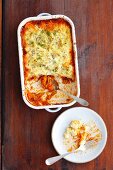 Minced meat and vegetable bake with a mashed potato topping