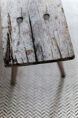 Detail of old wooden bench