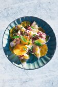 Sea bass ceviche with oranges and basil