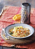 Smoked fish risotto with Cheddar cheese