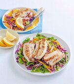 Zesty grilled fish with summer slaw