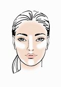 Illustration: Highlights mit Make-up setzen, Step 1