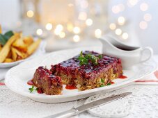 Nut roast (vegetarian roast made with chestnuts and cranberries)