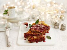 Nut roast (vegetarian roast with nuts and cranberries)