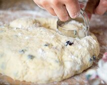 Scones being cut out