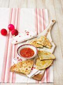 Spicy turkey quesadillas