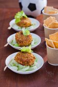 Quinoa patties with apple and cucumber salad