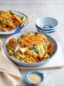 Chicken wing noodle stir-fry