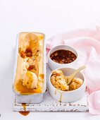 Caramelised pinapple and yoghurt ice-cream