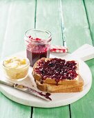 Toast with berry jam