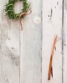 Table decorations with rosemary