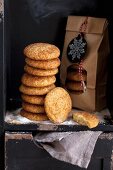 A stack of Snickerdoodle biscuits for Christmas