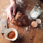 Dough for nutmeg and cinnamon biscuits à la Hildegard von Bingen being made