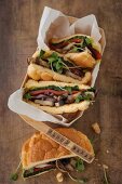 Cloud Bread Sandwich (Brötchen ohne Kohlenhydrate) mit Champignons