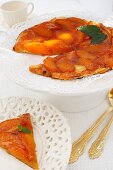 Peach tarte tatin