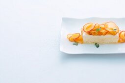 Elderflower parfait with peach and mint