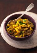 Indian Turmeric Mushrooms & Corn
