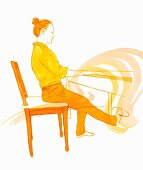 Relaxing exercises on a chair (asana)