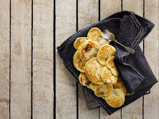 Pikelets on a cloth