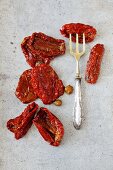 Dried tomatoes with capers in olive oil